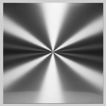 Abstract radial brushed metal pattern with bright light emanating from a central point creating a futuristic and dynamic visual effect photo
