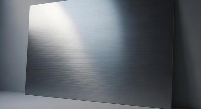 Abstract metallic surface with soft lighting and subtle reflections creating a modern minimalist aesthetic photo
