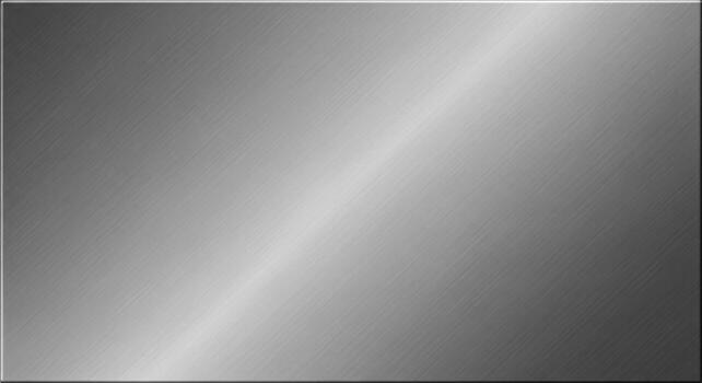 A close up abstract view of a brushed metal surface with a diagonal light reflection creating a bright streak across the textured gray background photo