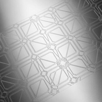 Intricate geometric pattern with subtle metallic sheen and soft lighting creating a sophisticated and abstract background texture photo