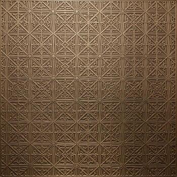 Intricate geometric pattern on textured metallic surface with subtle color variations photo