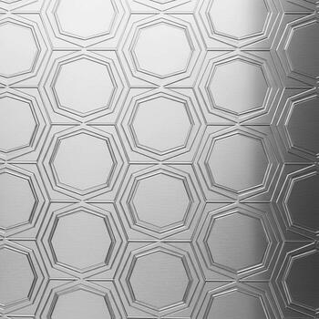 Intricate geometric hexagonal pattern with subtle embossed texture creating a sophisticated and modern background photo