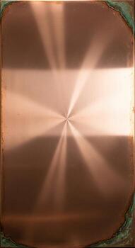 circular cepillado cobre metal superficie con radiante ligero patrones creando un calentar metálico textura antecedentes foto