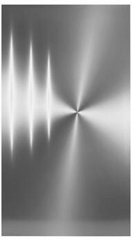 Abstract radial brushed metal background with a dynamic pulse of light emanating from the center photo
