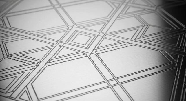 Intricate geometric pattern design with intersecting lines and octagonal shapes on a white background photo