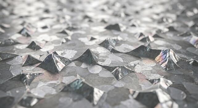 Abstract textured surface with sharp geometric peaks and subtle colorful highlights creating a futuristic and crystalline aesthetic photo