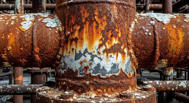 A close up of a rusted pipe with rust on it photo