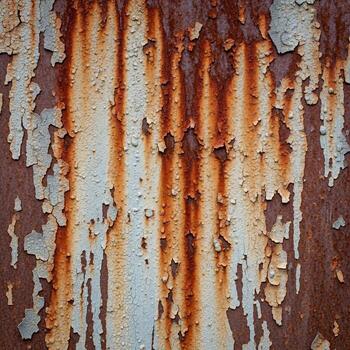 cerca arriba de resistido peladura pintar y rayas de oxido en un texturizado metal superficie creando un resumen modelo foto