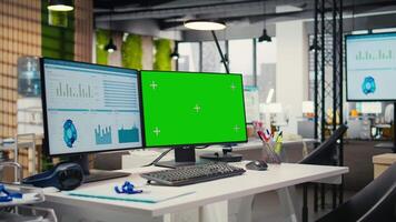 tömma professionell kontor inkluderar analys verktyg och isolerat visa, leveranser anordnad för prognostisering och företag strategi till Stöd modern utveckling och operativ effektivitet. video