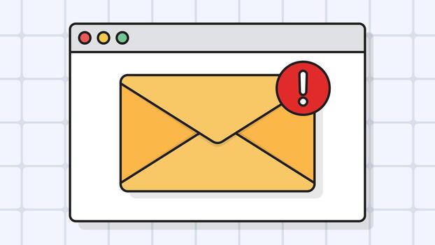 Email alert notification in browser window vector