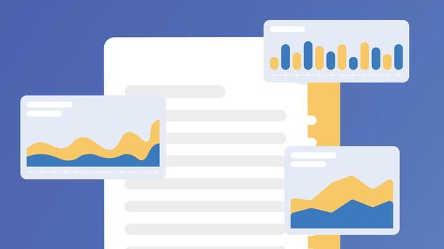 analítica reporte con tablero cartas vector