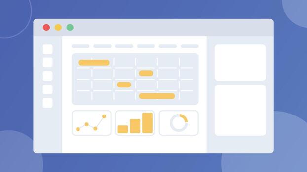 Project management dashboard banner background vector