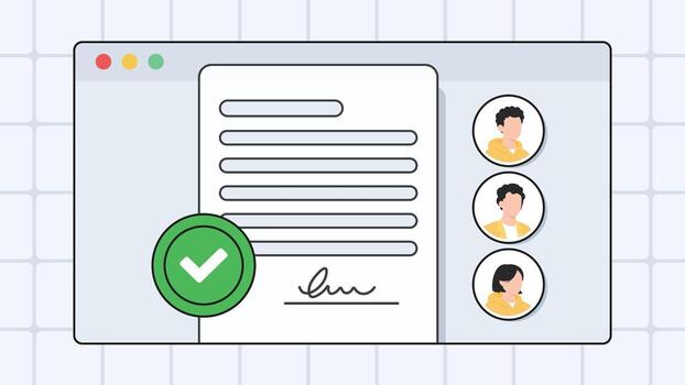 mi firma documento aprobación navegador bandera vector