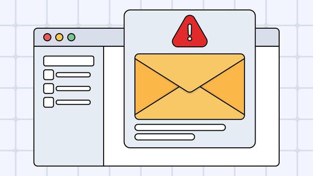 Email alert popup in browser window vector