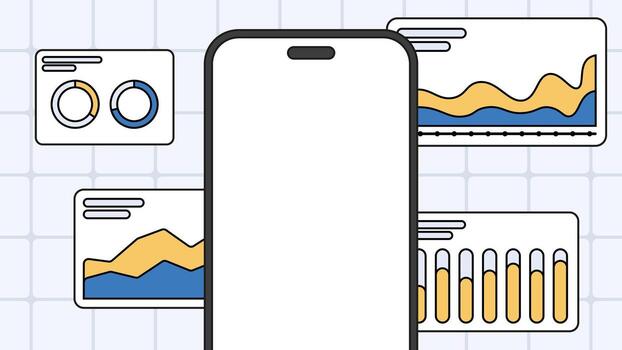 móvil analítica tablero bandera antecedentes vector