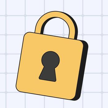 Padlock background with keyhole on grid vector