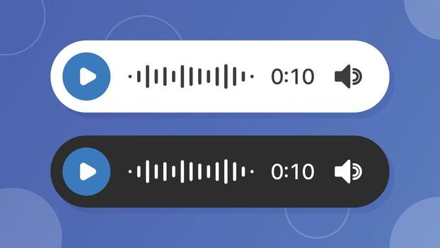 Audio player ui with waveform timer vector