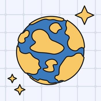 Globe background with stars and grid vector