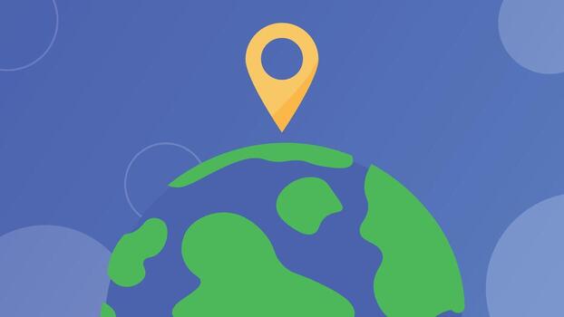 Globe background with location pin vector