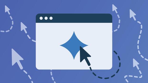 Mouse cursor click on web AI window vector