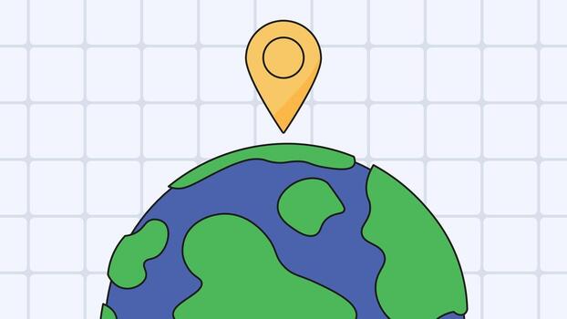 Globe background with location pin grid vector