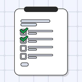Checklist clipboard with green checkmarks vector