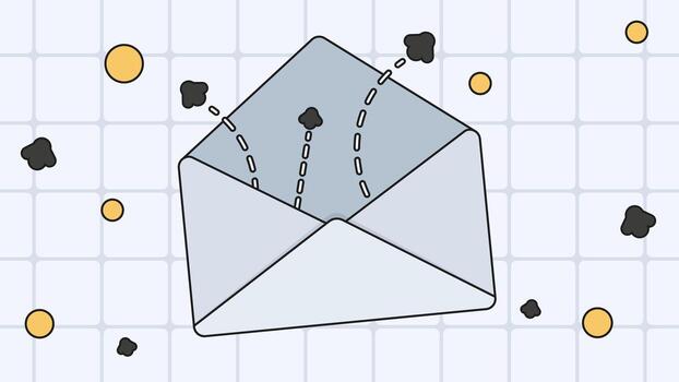 Email background with open envelope vector