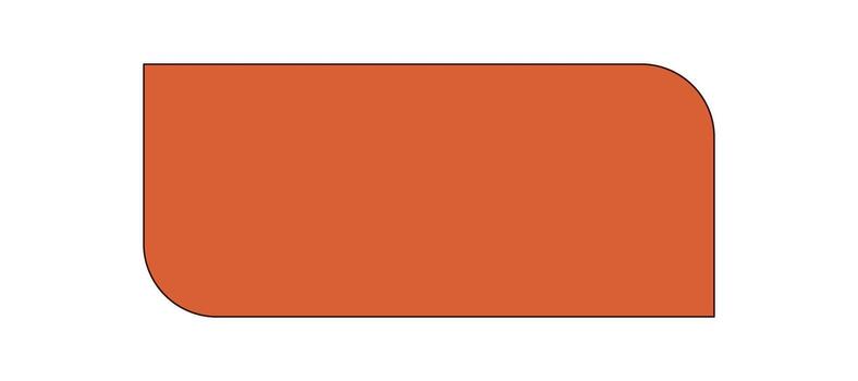 Groovy retro abstract orange rectangle shape with flat geometric style. Cool y2k groovy element as modern graphic, trendy orange element for vintage and pop creative backgrounds. vector