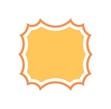 Groovy funky rectangle border with wavy scallop outline in retro style. Frame background with bold shape and graphic y2k edge. Artistic outline form in orange for stylish, modern creative visuals. vector