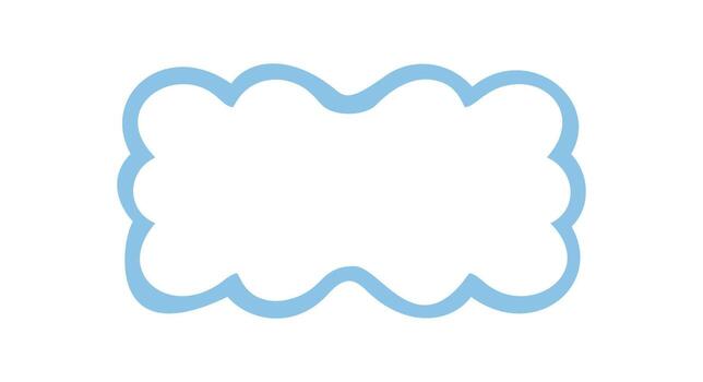 Groovy rectangle outline scallop frame with retro border and bubble line in y2k style. Blue shape for background accent creates a playful retro mood. Ideal as a cool frame or creative border. vector