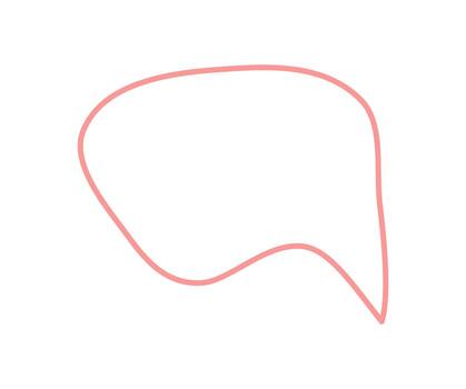 Hand drawn squiggle chat balloon box with round outline and outlined talk icon. Pink speech balloon as message or chat box for conversation, comic textbox or communication template in minimal vector