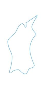 Wavy hand drawn speech box icon in blue outline. Outlined balloon as chat and message box, with a circle and sketch style for conversation concept. Ideal for outlined communication conversation vector