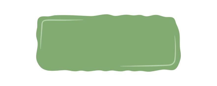 verde ondulado mano dibujado pegatina parche como un orgánico citar bandera. rectángulo etiqueta forma con suave caja de texto formar como creativo antecedentes para mensajes o notas, ideal para resumen diseño y Bosquejo vector