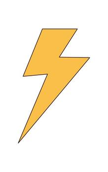 Groovy retro yellow lightning pop symbol in abstract shape. Y2k groovy element and trendy graphic figure with bold color. Retro lightning stands out as a cool, modern symbol for stylish projects. vector