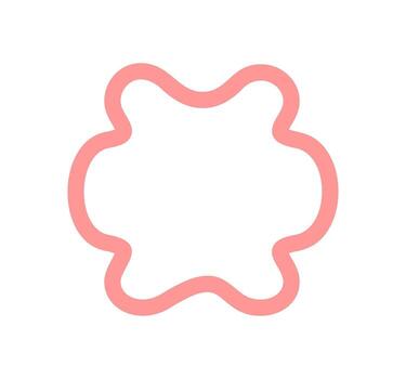 Groovy retro frame with bubble outline and wavy border in abstract shape. Bold y2k element and unique line background, perfect for creative graphic uses stylish frame art. vector