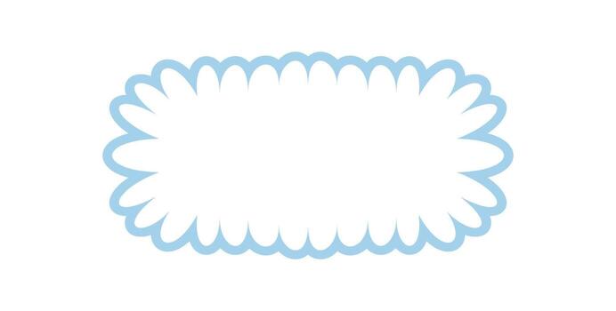 Groovy retro rectangle border with scallop edge and cartoon outline. Playful bubble frame as abstract background, with y2k style line and unique shape for trendy modern graphic uses. vector