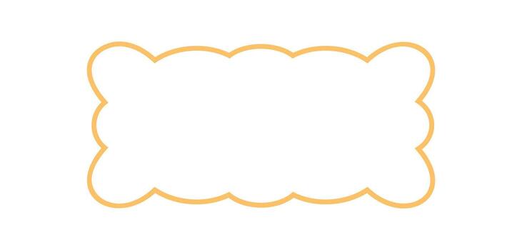 Groovy scallop rectangle outline border in retro cartoon graphic style with wavy edge and bold line form a unique graphic frame. Abstract background and y2k aesthetic, modern element for playful vector