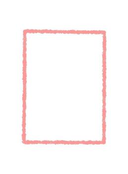 Pink chalk rectangle frame forms a rough border outline for text. This empty template box serves as a modern label with graphic pink background, perfect for card design or creative visual projects. vector