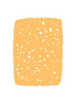 Fluid chalk squiggle frame rectangle sketch forms the main subject in a handdrawn patch style. Irregular border with textured background enhances space for text, ideal as creative graphic accent. vector