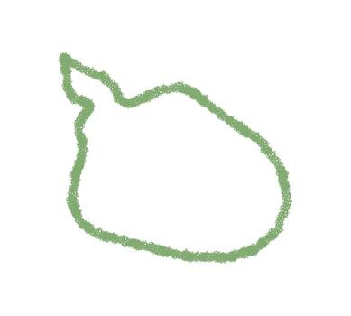 Wavy chalk speech bubble icon in green outline introduces a talk element with circle contour. Comic style dialogue bubble stands as a symbol for chat text and message in playful conversation. vector