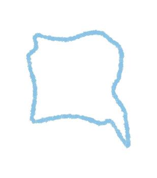 azul lápiz de color garabato habla globo contorno formas un juguetón charla icono en circulo forma. el habla globo contorno en mano dibujado gráfico estilo da el mensaje un único y creativo mirar, Perfecto para vector