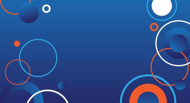 Modern blue background with colorful abstract circle variations vector
