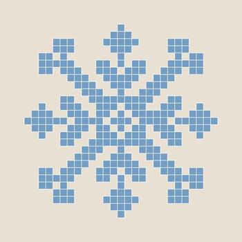 cross stitch pattern of a snowflake vector
