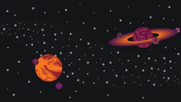 dos planetas situado en el vasto y oscuro exterior espacio vector