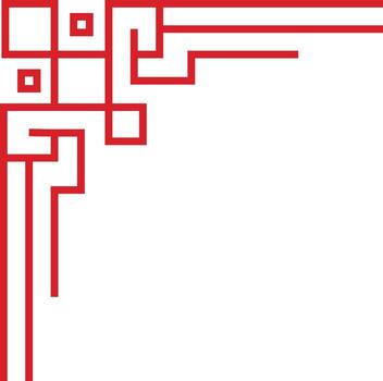 Red Line Corner Frame Element vector