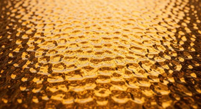 Abstract Golden Textured Surface with Warm, Rippling Light and Shadow Patterns. photo