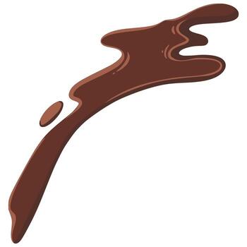 Melted chocolate splash with smooth texture and glossy shine vector