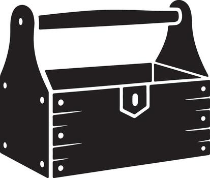 rústico de madera caja de herramientas con encargarse de vector