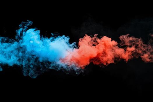 Colorful Smoke Swirls Create Dynamic Patterns in Dark Background at Night Event photo