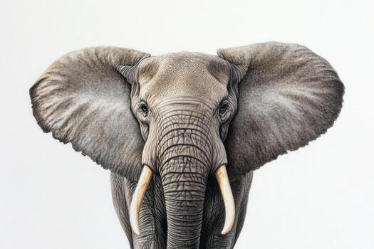 Detailed Portrayal of a Majestic Elephant Showcasing Its Features in a Natural Setting photo